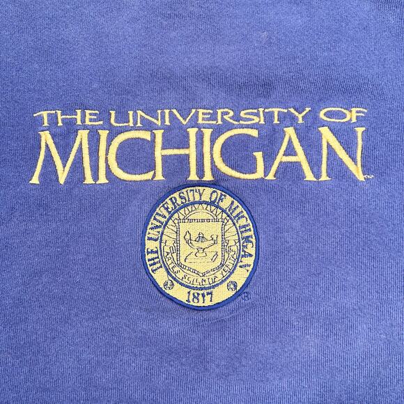 Vintage University Michigan Wolverines Crewneck Sweatshirt L College USA Faded - Picture 3 of 12